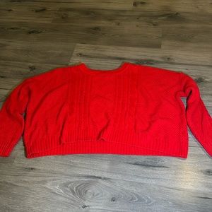 Red crop sweater